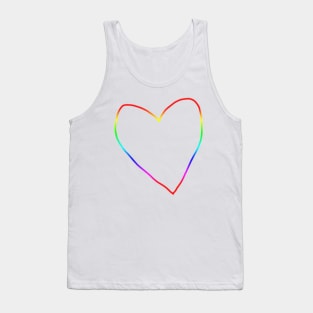 Spectrum Rainbow Heart Outline Tank Top